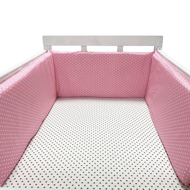 Soft Pure Cotton Removable and Washable Baby Crib Bumper, Anti-Collision, One-Piece Design