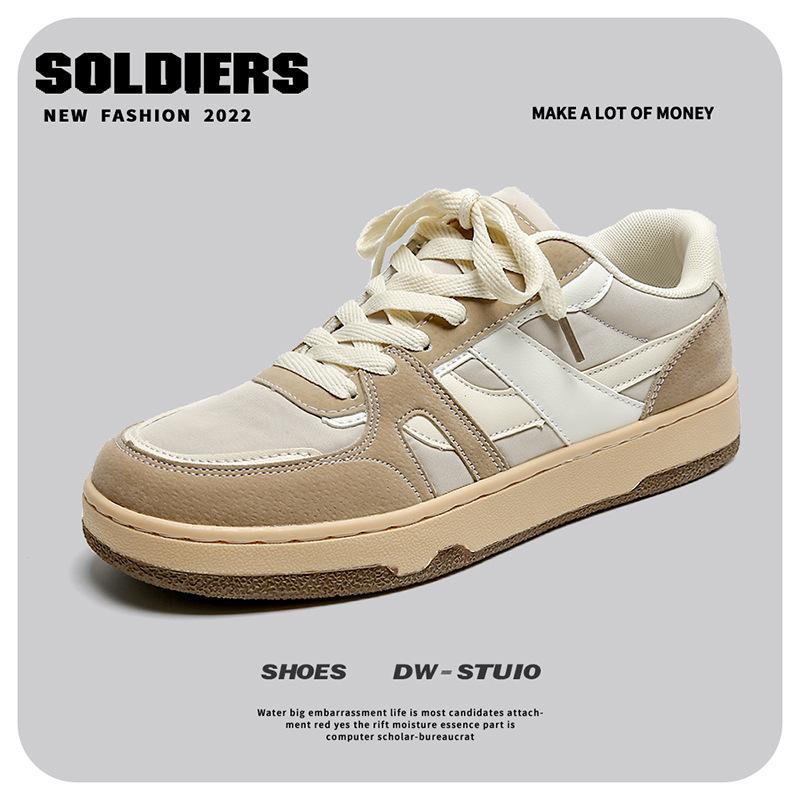 

2024 новые четырехсезонные универсальные кроссовки для серфинга, низкие мужские туфли на шнуровке, с круглым носком, на платформе, мужская корейская версия модной повседневной обуви 39 бежевый
