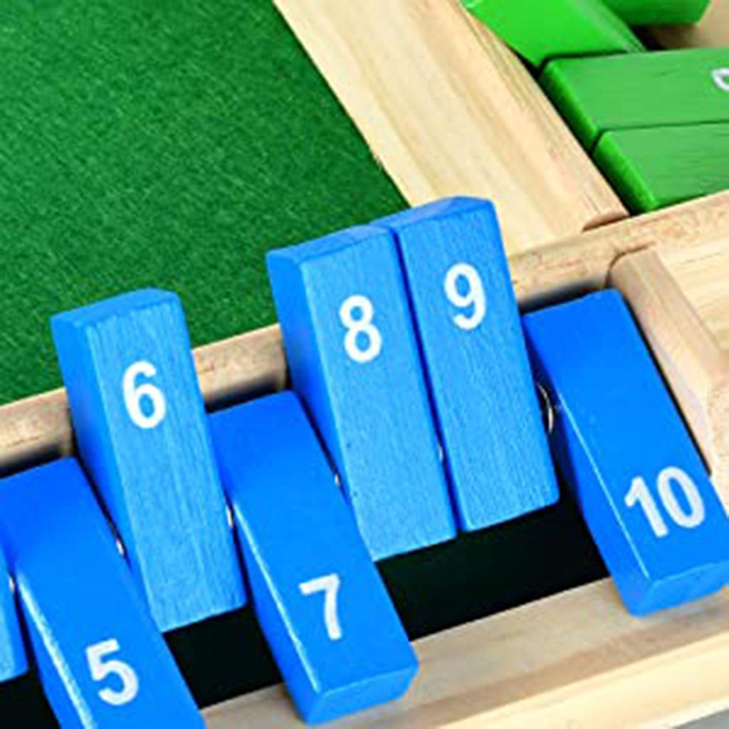 Gioco da Tavolo Chiudi la Scatola in Legno con Tessere Numerate Ribaltabili e Dadi per Gioco Educativo di Strategia Matematica in Famiglia