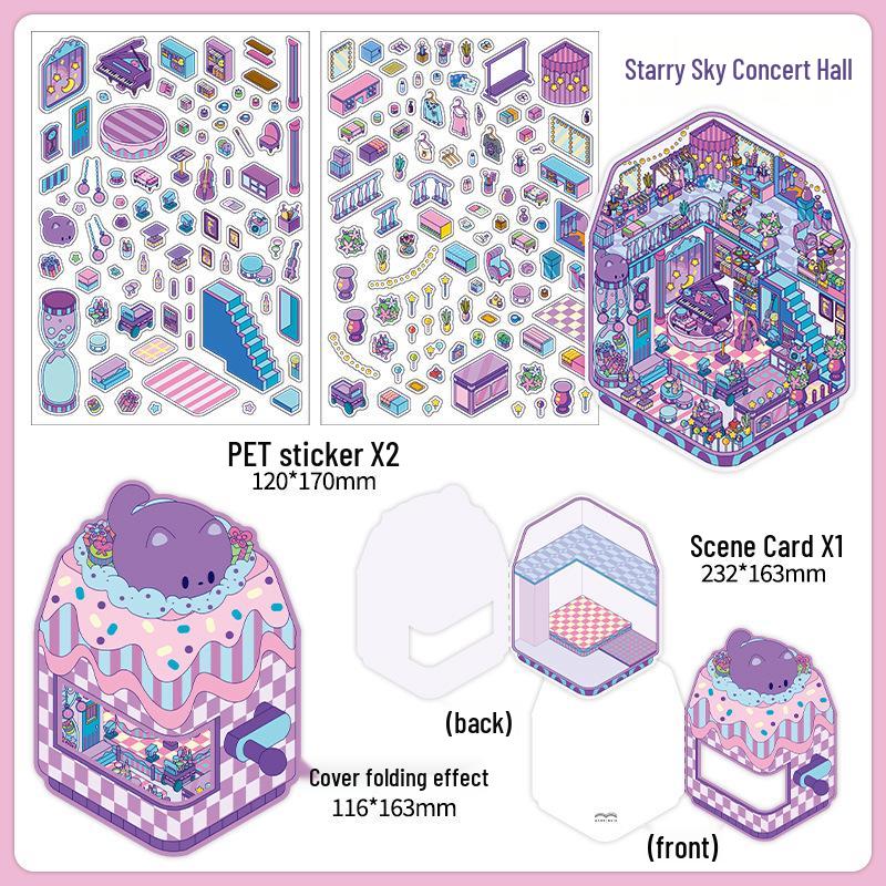 PaperMore 2.5D PET Cartoon Scenery Stickers - Little Corner Series Decompression Collage
