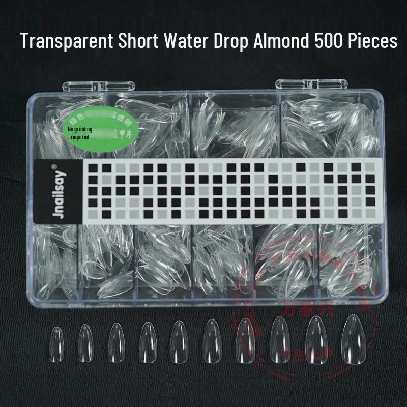 Boxed Nail Art Stickers: 500 Half & Full Cover Transparent Matte French Style Dual-Use Nail Tips