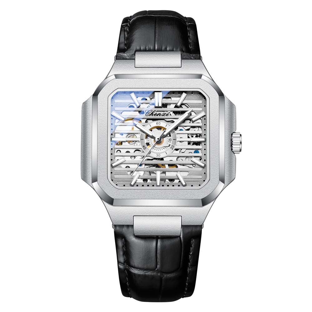 CHENXI High-end Mechanical Watch for Men Square Classic Style Automatic Hollow Mechanical Watch for Gentlemen watches for man