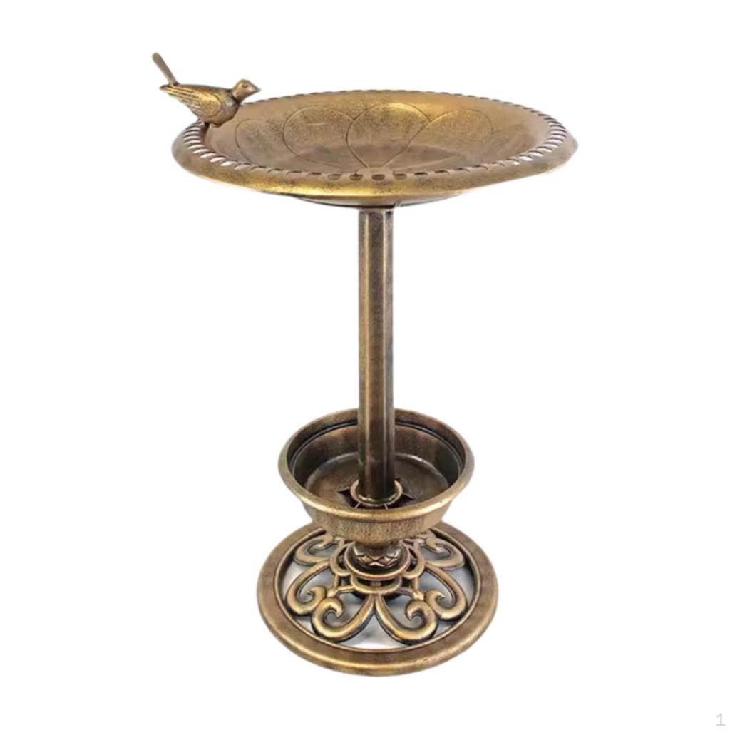 Outdoor Garden Bird Bath Antique Birdbaths Solar Powered for Courtyard Lawn