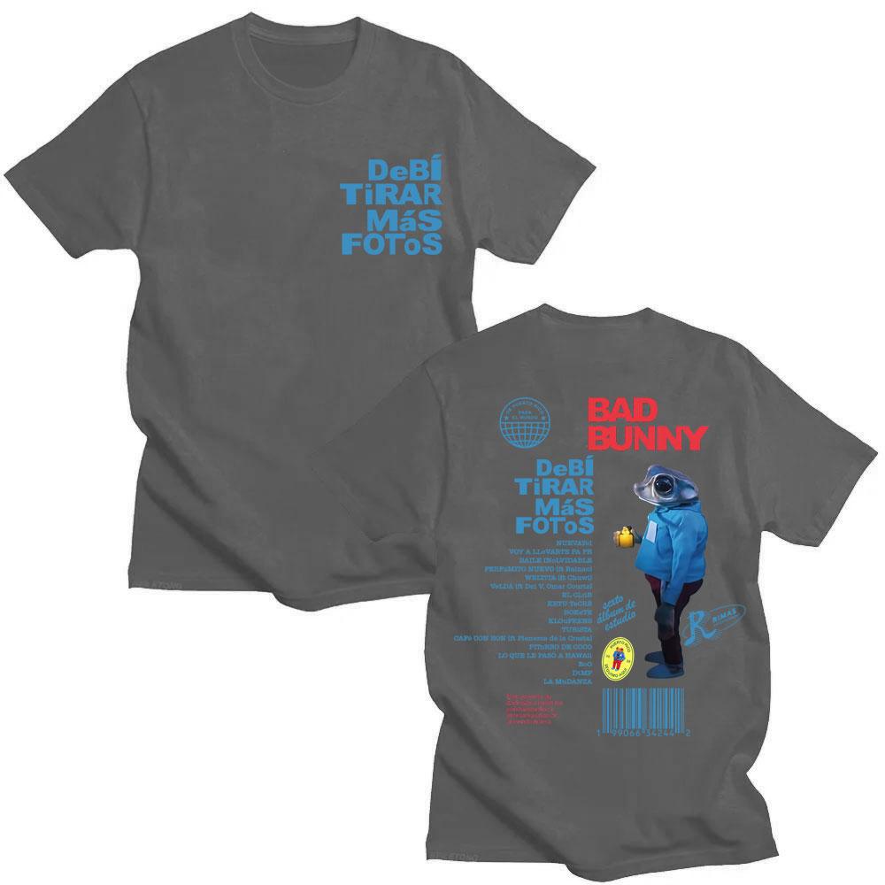Rapper Bad Bunny Debi Tirar Más Fotos T Shirts Men Women Fashion Hip Hop Popular T-shirt Loose Casual Cotton T-shirts Fans Gifts