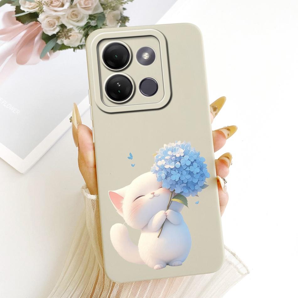 For Infinix Smart 7 HD / Smart7 Plus Cute Cat Flower Cartoon Phone Case For Infinix Smart 7HD 7Plus Soft Silicone Covers Bumpers
