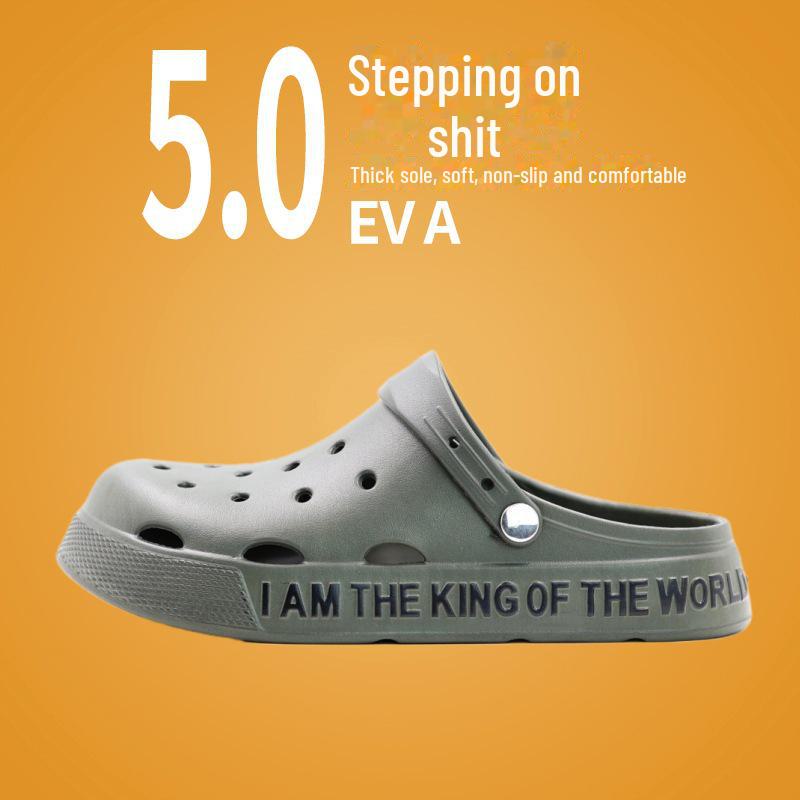 

Летние мужские тапочки Eva для отдыха на открытом воздухе с противоскользящей подошвой, увеличивающие рост – сандалии двойного назначения для вождения. 42-43