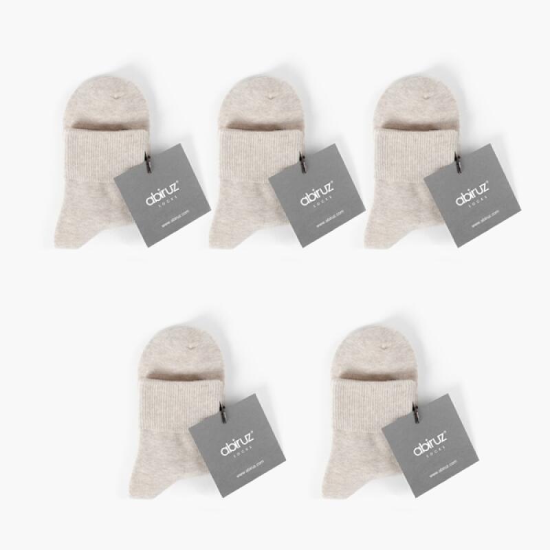 Oatmeal Women s Basic Socks 5-Piece Set