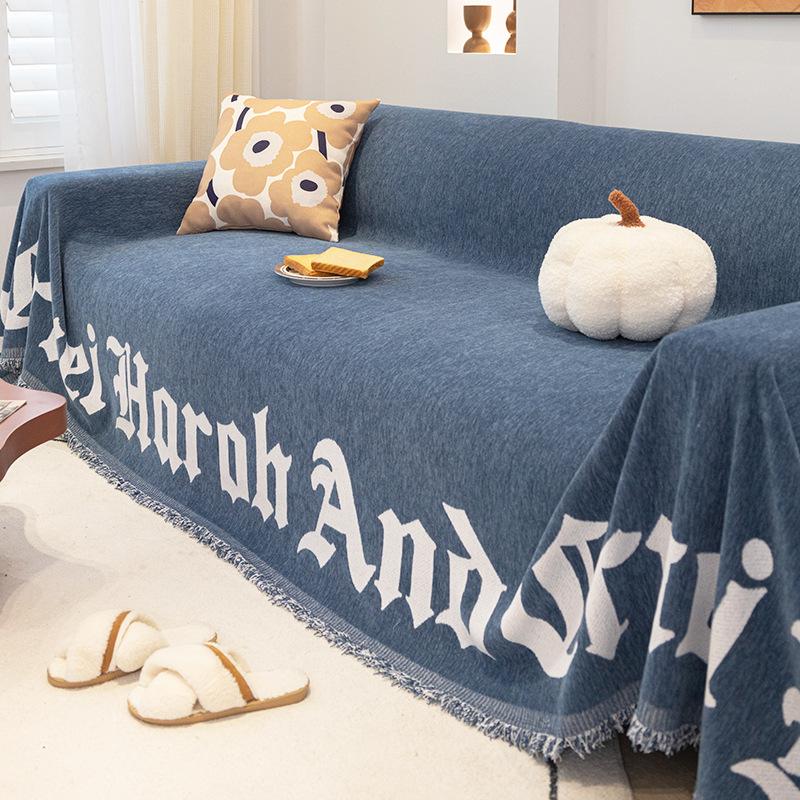 

Чехол для дивана, ткань, высококачественный Ins Light, роскошный высококачественный современный утолщенный чехол из синели, нескользящий чехол для дивана, чехол для дивана 180*130cm темно-синий