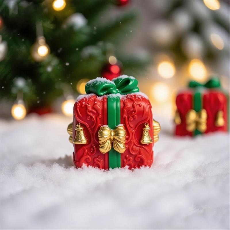 Christmas Gift Box Shape Silicone Candle Mould Baking Mold For Epoxy Resin Candle Soap Chocolate Holiday Decoration