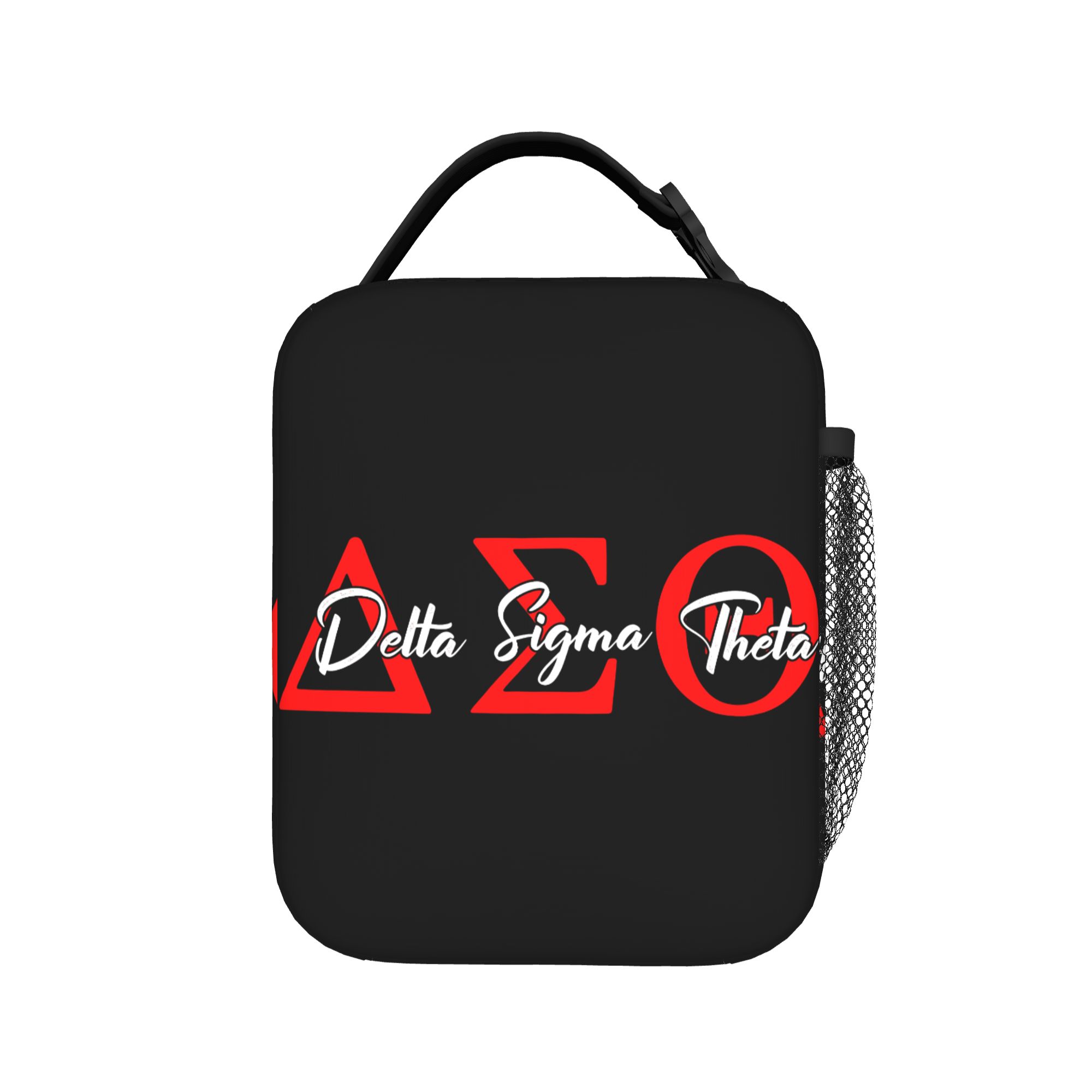 Delta Sigma Theta Red Logo Lunch Bag For Women  School Print Lunch Box Retro Oxford Thermal Tote Handbags One Size