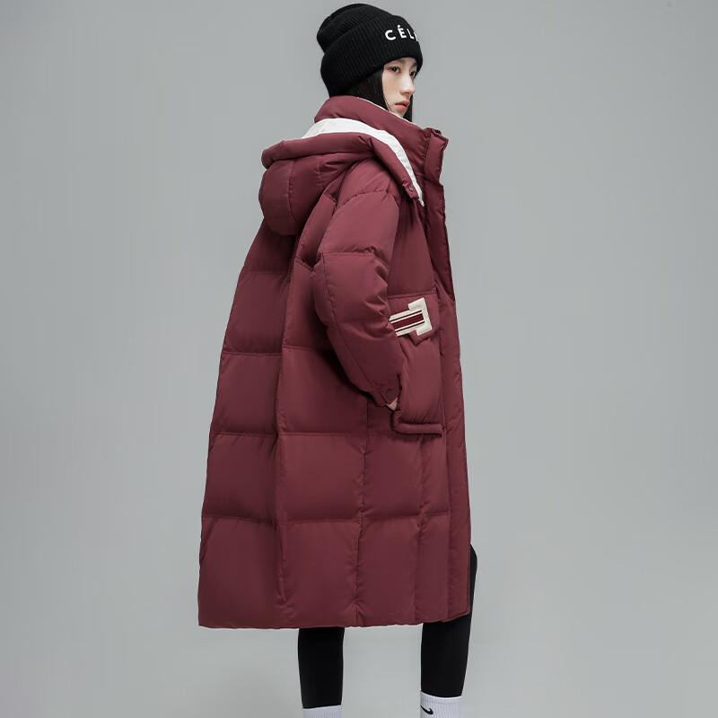 

YAYA Women s Long Hooded Warm Down Jacket YE3B625197W L