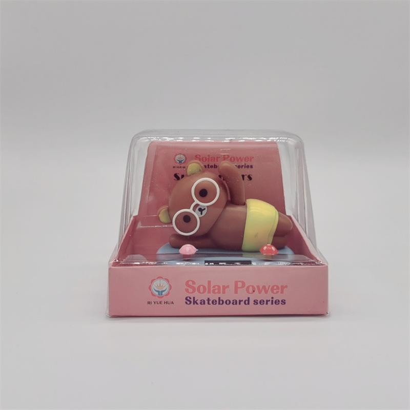 Rilakkuma Action Figures New Cute Nodding Relax Bear Doll Car Model Solar Energy Ornament Home Decoration Kids Classic Toys Gift