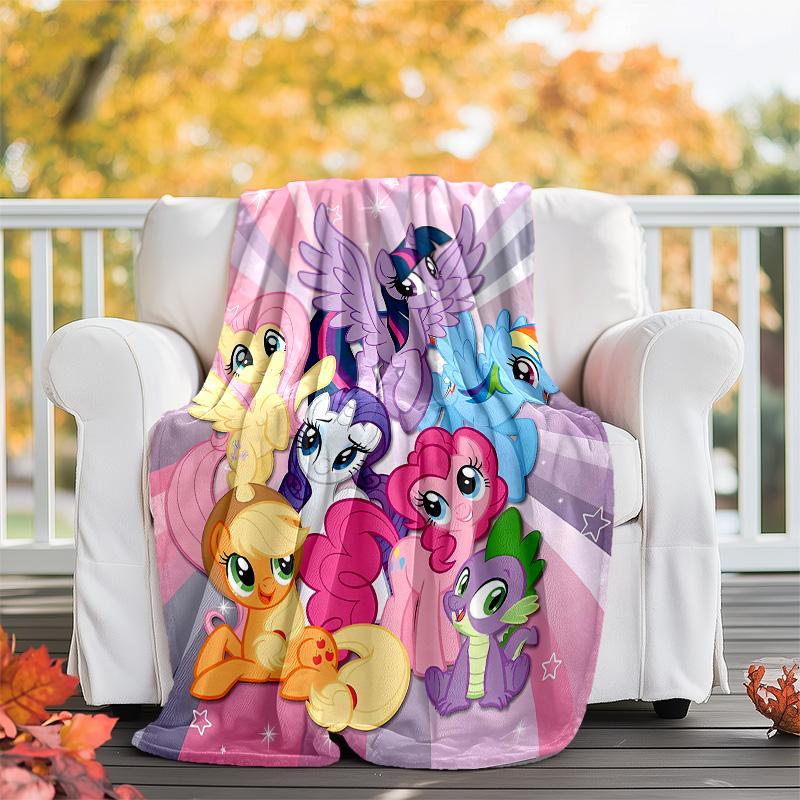 1pc My Little Pony3 Theme Blanket - Digital Print, Polyester, Cozy for All Seasons, Perfect for Outdoor, Camping, and Travel