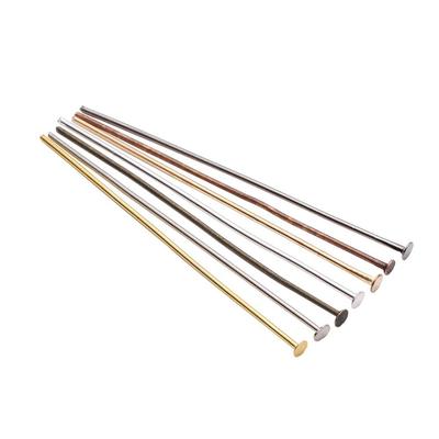 100-200 pz/borsa 20 25 30 40 50 60 70 mm Spilli a Testa Piatta Spilli in Oro/Rame/Rodio per risultati di gioielli che fanno forniture fai da te