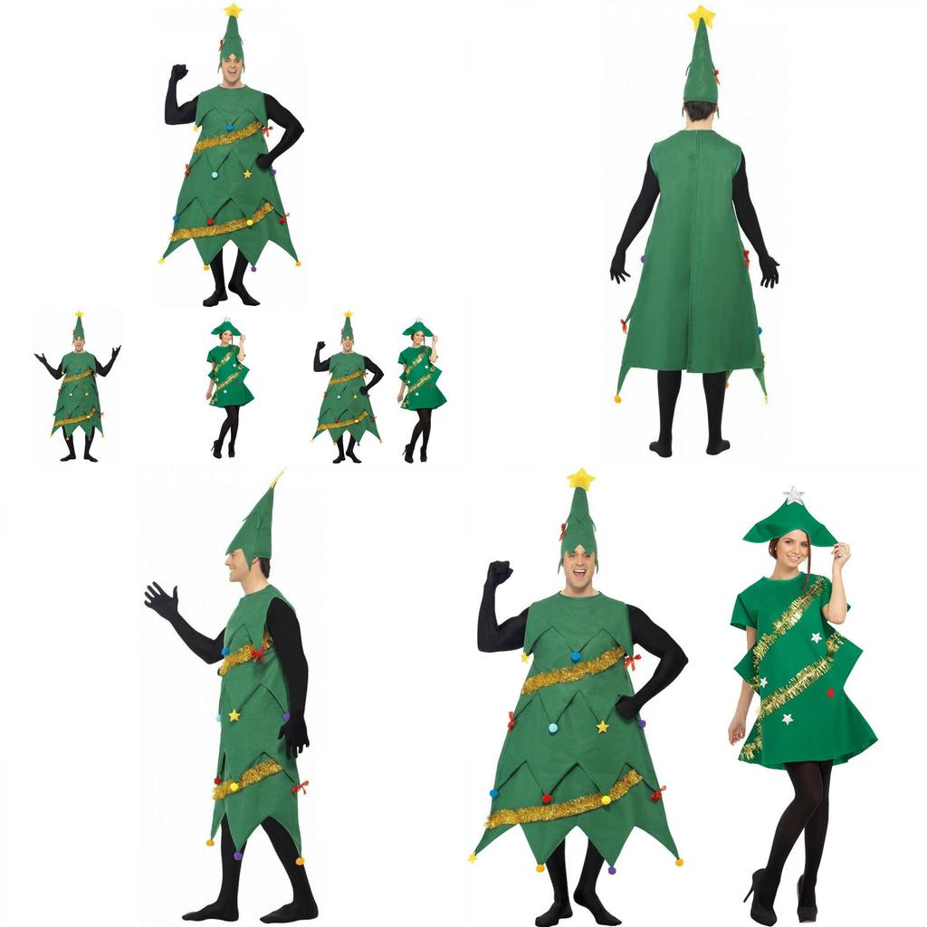 Cozy Christmas Tree Couple Costume Set For Festive Holiday Celebrations In Soft Corduroy