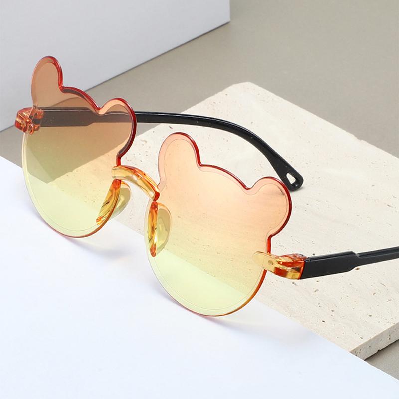 1/12 Pairs Cute Bear Shaped Sunglasses for Children  New Fashion Rimless Multi-color Decor Shades Stylish Design Sun Glasses