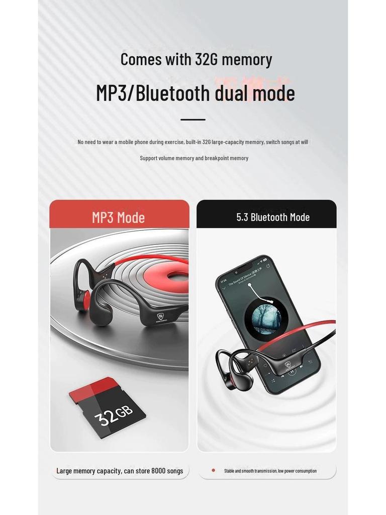 Sounder Sports Neck-Hanging Bone Conduction Bluetooth 5.3 Wireless Headset