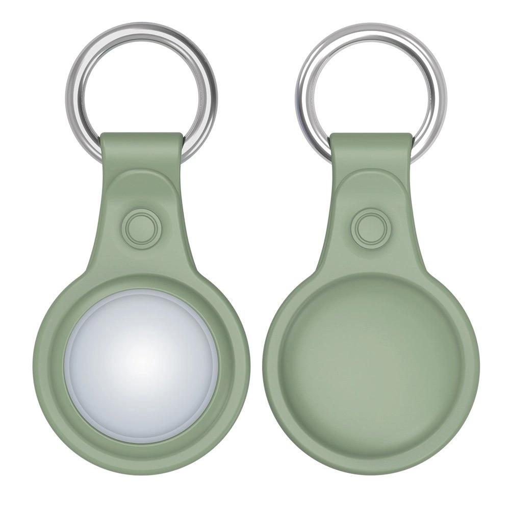 Dux Ducis Set Of 4X Silicone Case Keychain Pendant Case For Apple Airtag Locator (4 Colors: Black, Green, Pink, Blue)