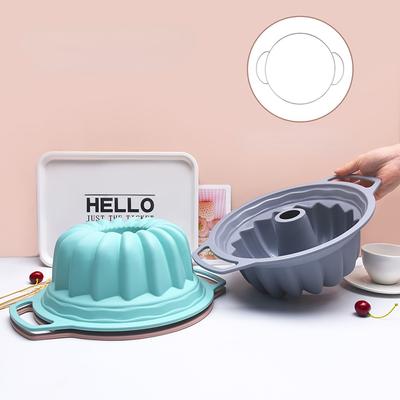 Round Savarin Silicone Cake Mold Binaear Hand Pull High Temperature Resistant Steel Ring Cake Silicone Mold