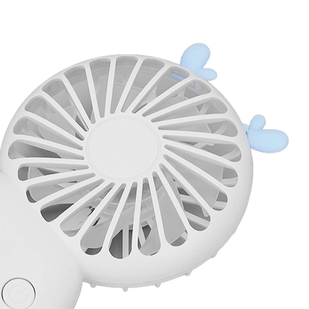 Mini Portable Pocket Fan USB Rechargeable Handheld Fan Speed Adjustable Small Desk Cartoon White Fanner