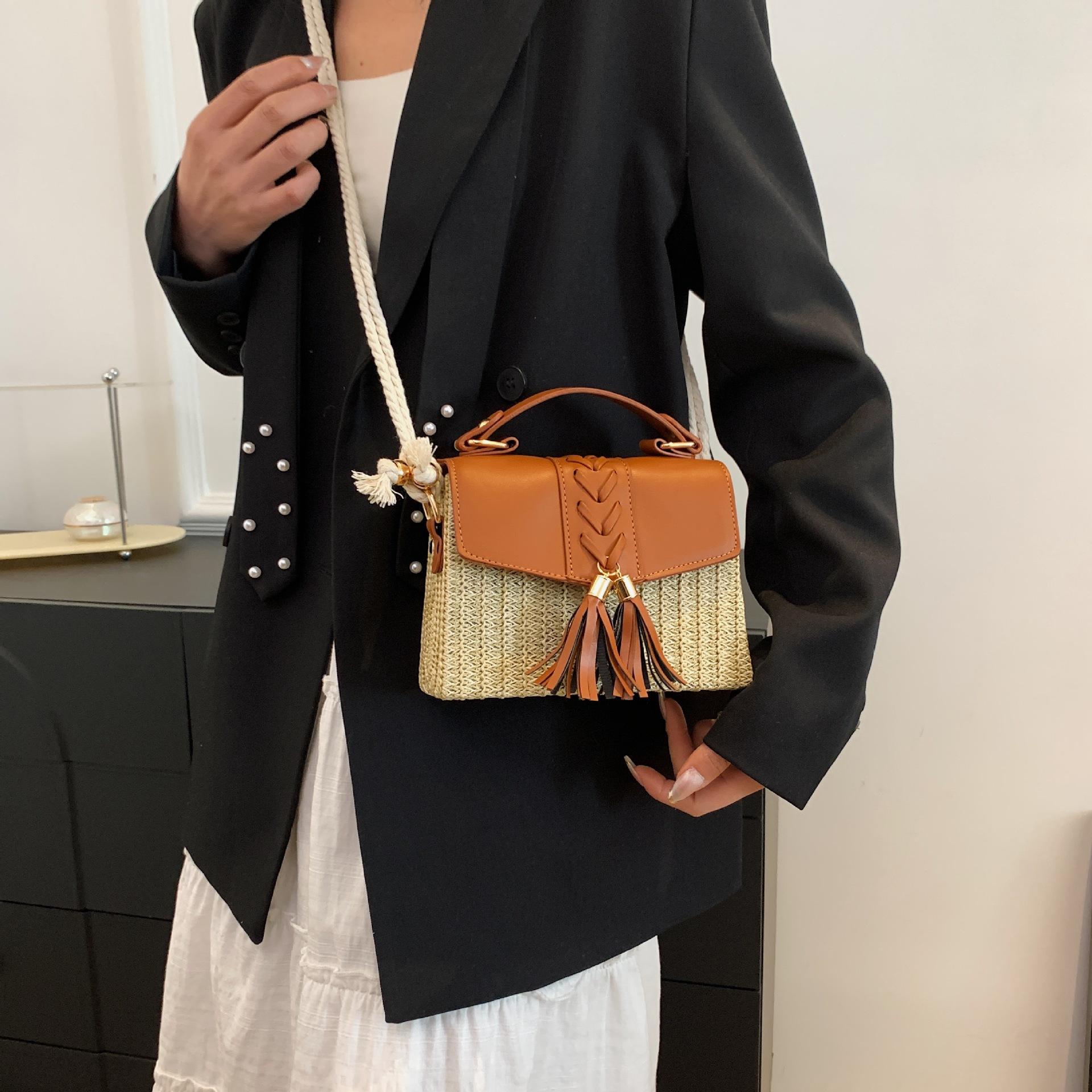 2024 Новая ручная пляжная сумка из плетеной травы — фото 4