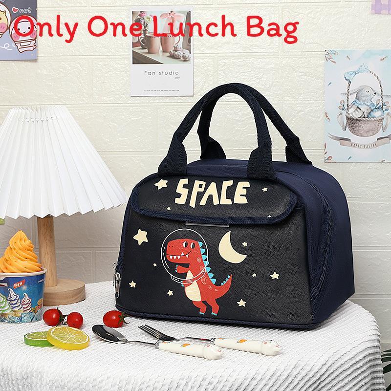 Kids Lunch Bag With Material And Big Storage For School Featuring Fun Cartoon Style