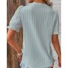 Hollow Short Sleeve Summer New Arrival European and American Women's Clothing All-Matching Shirt Holiday Fashion Cut Out Short Sleeve