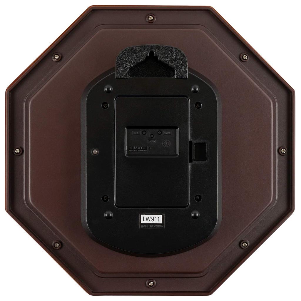 CASIO Wall Wooden Suitable for Rooms IQ-1106J-5JF Clock, Radio-Controlled, Brown, Analog, Octagonal, Frame, Japanese-Style
