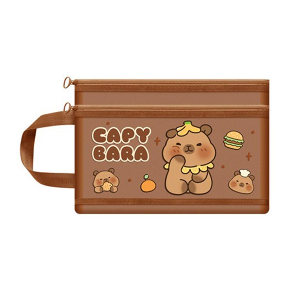 Dark Brown Capybara Bag A4/A5/A6 File Bag Cartoon Pen Bag  Back To School