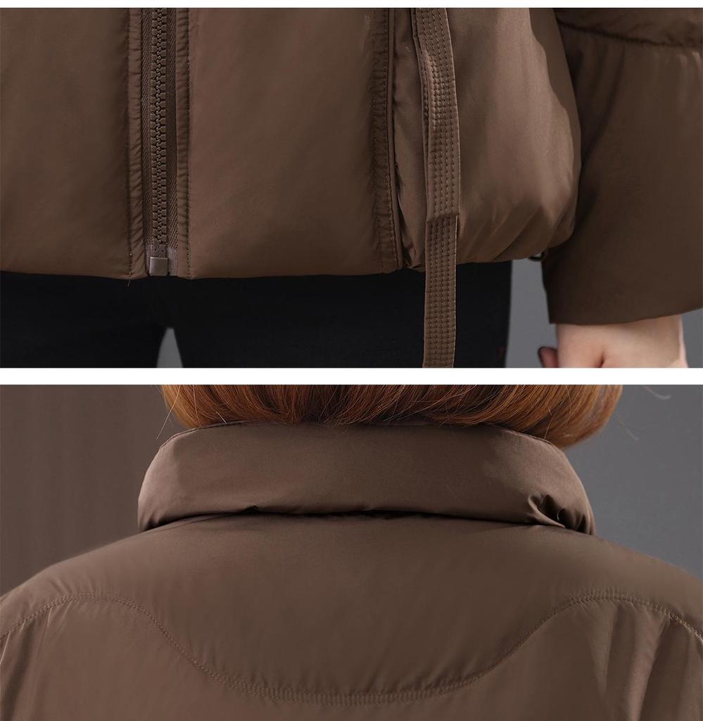 Women's Petite Slimming Down Coat: Fashionable Winter Short Jacket for Middle-aged Moms