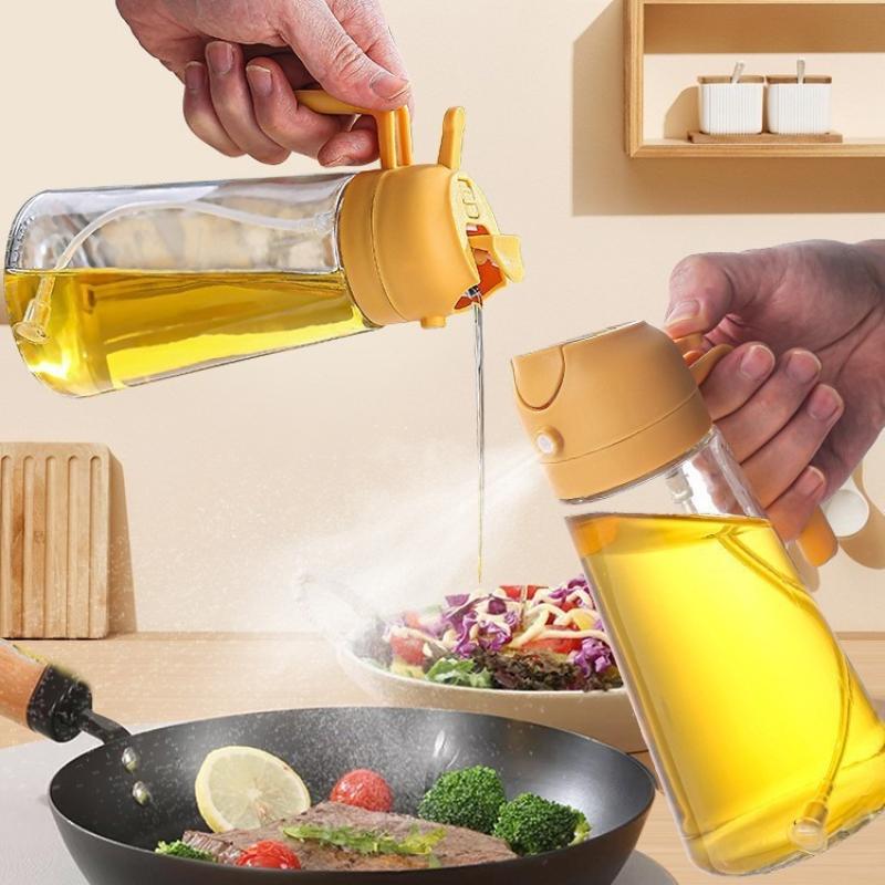 Láhev na olej ve spreji 2 v 1 a nalévač s přesným ovládáním - Přenosný kuchyňský dávkovač oleje na vaření, salát, pečení, grilování