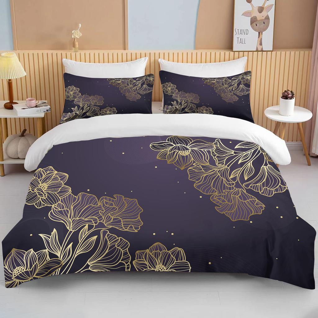 Botanical Flower Double Bed Duvet Cover Bed European Bedding Sets Home Textiles Luxury Pillow Cases Bedroom Bedding Sets