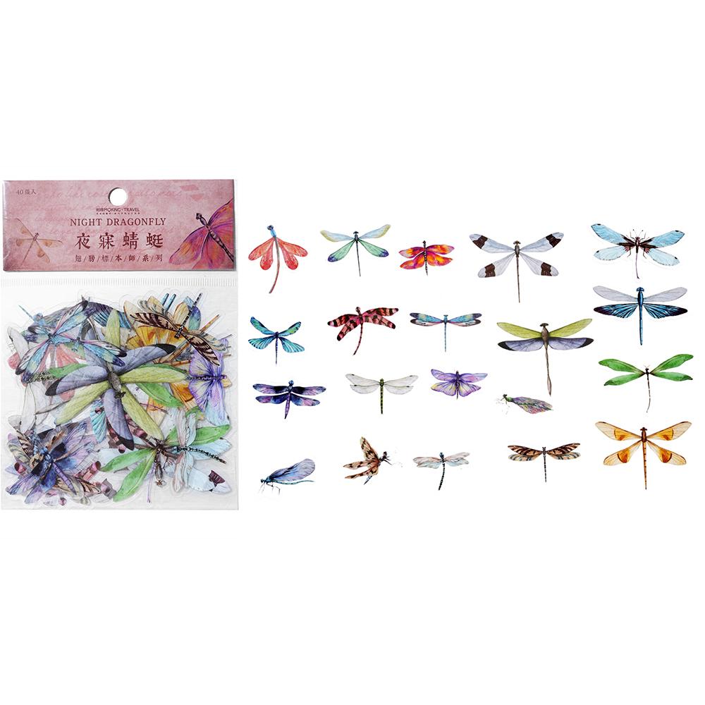 40Pcs/Bag Colorful Butterfly Stickers PET Transparent Decorative Epoxy Resin Fillings for DIY Epoxy Resin Crafts Book Decor