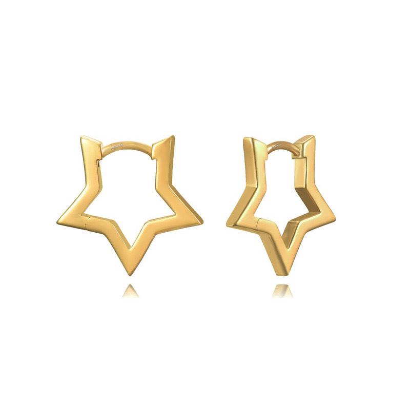 Women's Luxurious Smooth Star-Shaped Ear Clips - Elegant and Unique Design