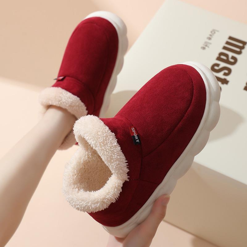 Cotton Shoes for Men and Women In Winter, with A Bag Heel and Velvet for Indoor Warmth, Thick Soled Cotton Shoes