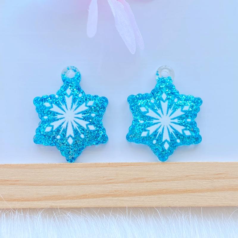 

8Pcs New Cute Mini Snowflake Pendant Flat Back Resin Cabochons Scrapbooking DIY Jewelry Craft Decoration Accessorie W07
