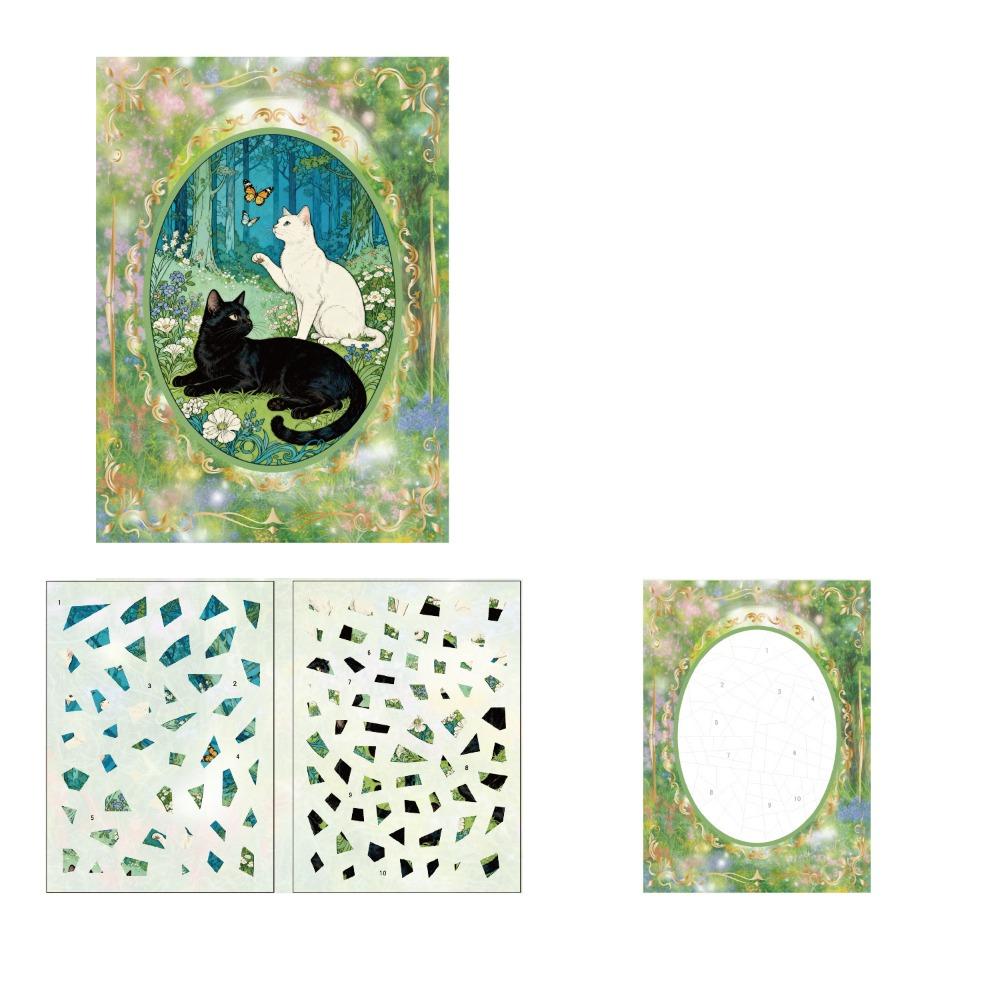 

Cute Black Cat Scrapbook Hard Sticker 3D Design Black Cat Theme Phone Water Bottle Decor Scene DIY Craft