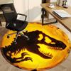 1PC Dinosaur Fossil Office Round Rug, Non slip, Soft and Durable Office Rug for Interior Decoration, Perfect for Office