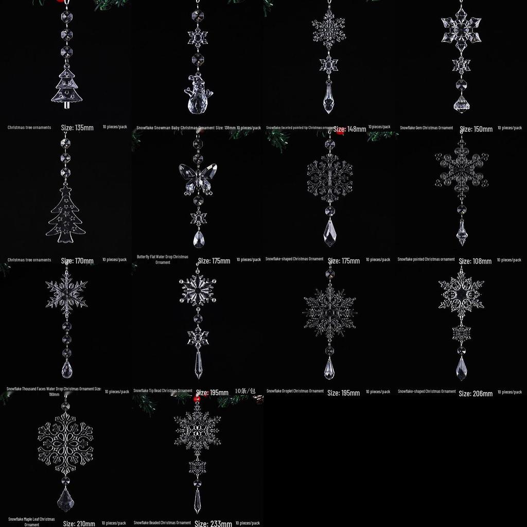 Christmas Snowflake Crystal Hanging Ornaments - Perfect for Festive Atmosphere