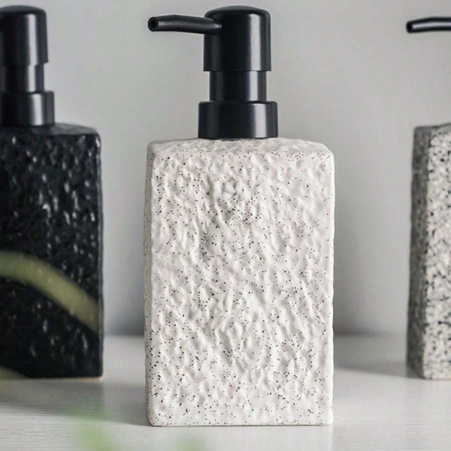 350ml Keramik Seifenflasche Flüssigseifenspender Lotionflasche Handdesinfektionsmittelspender für Flüssigseife Badezimmerzubehör