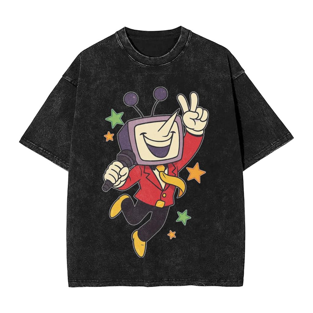 Hip Hop ITs TV Time Funny Tenna Deltarune Chapter Merch T Shirt for Unisex Women  Washed Cotton Tee Shirt Clothing