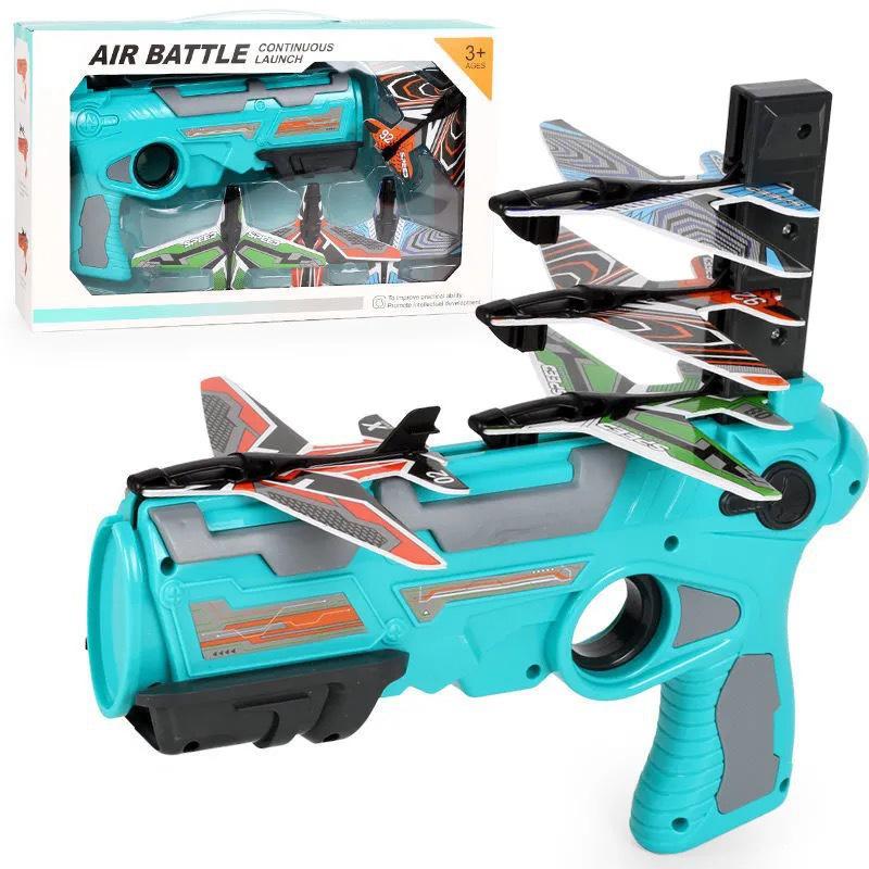 Rapid-Fire Foam Glider Gun Toy for Kids – Outdoor Airplane Launcher Model