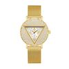 Women Luxury Crystal Triangle Dial Quartz Watch Gold Mesh Bracelet Elegant Ladies Wristwatch With Gift Box YaLaLuSi