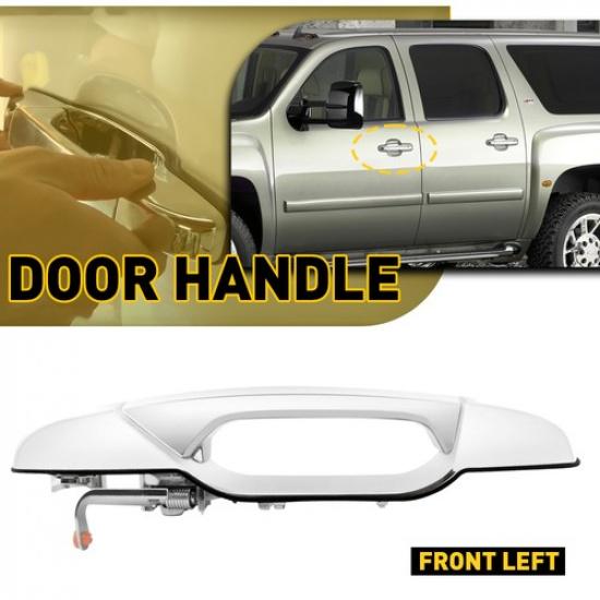 Door Handle For Silverado 1500 Chrome Front 2007-2013 Left Outer