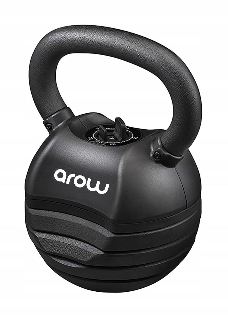 Kettlebell ganteră reglabilă 18 kg 5 niveluri de sarcină cauciucată negru