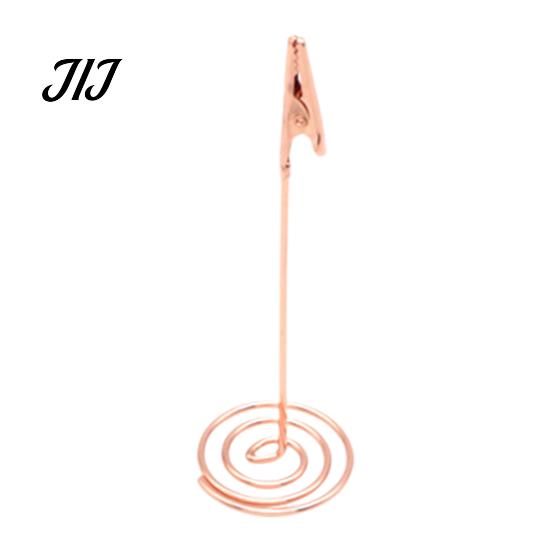 Gold Place Card Holders Metal Holder with Spiral Base, Table Numbers Display Decorative Memo Photo Rack, Desktop Clip Stand for Weddings And
