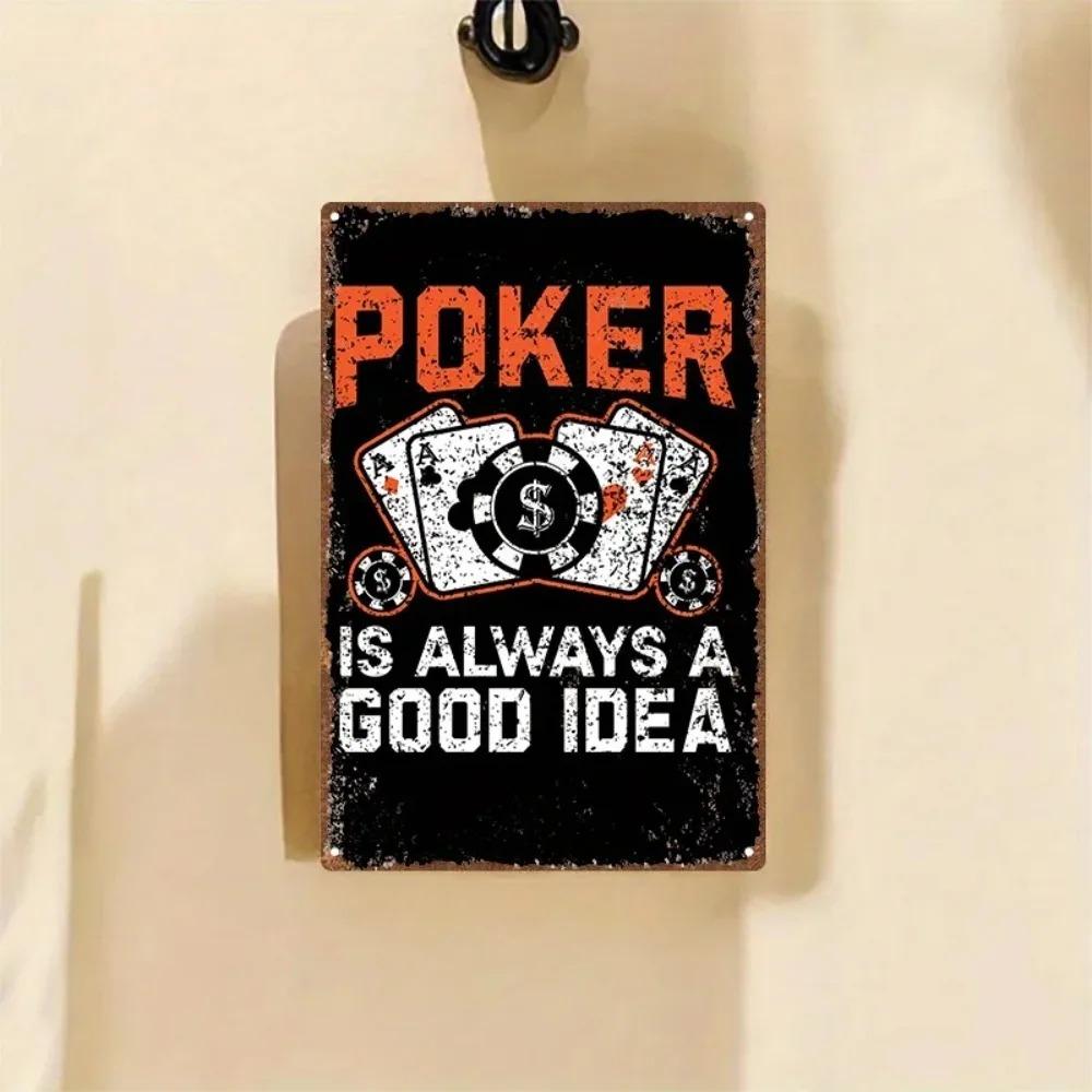 Vintage Poker Metal Tin Sign Wall Decor 20x30cm Bar Man Cave Pub Garage Art