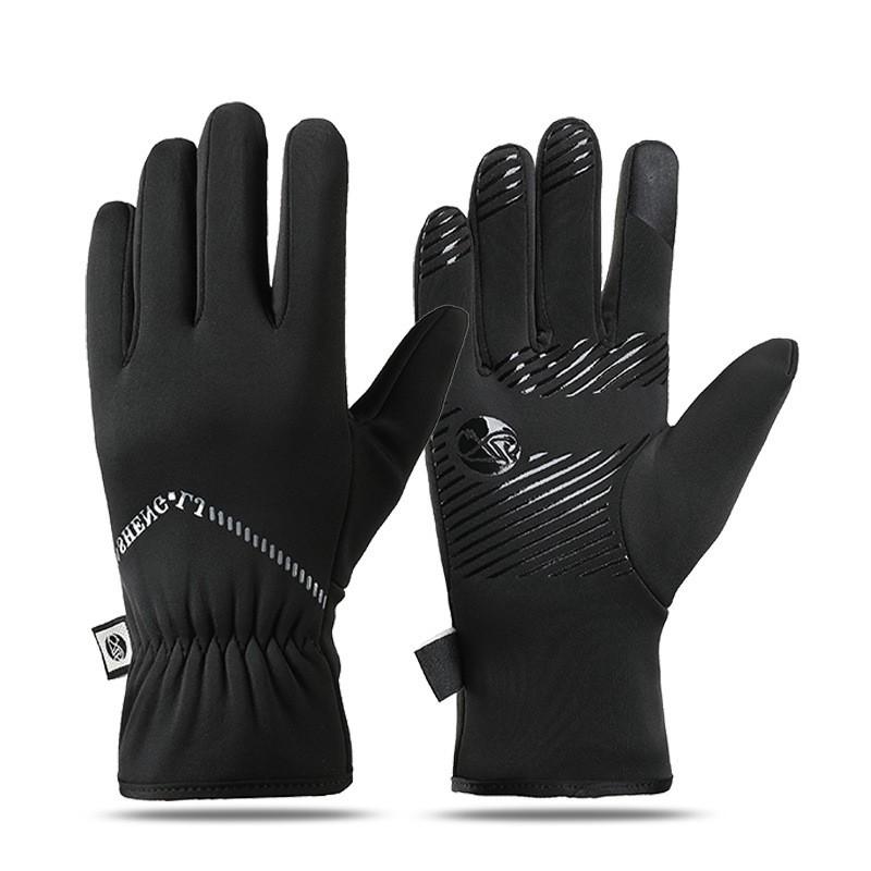 Mens Winter Thermal Full-Finger Gloves Cycling Motorbike Outdoor Sports Touchscreen Compatible Anti-Slip Windproof Warm