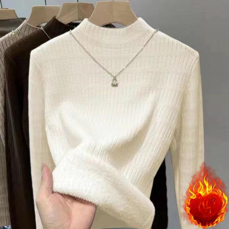 Свитер с высокой горловиной в стиле ретро и бархатом, женский, повседневный, с короткими рукавами, корейская мода, мягкие топы, новый S бежевый