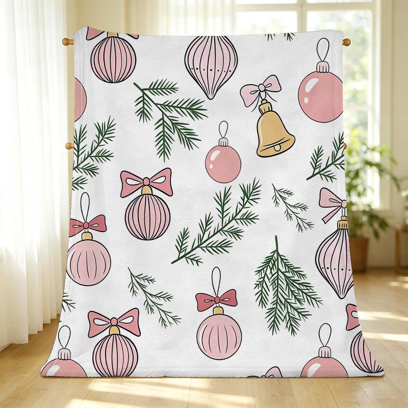 Plush Flannel Fleece Christmas Throw Blanket – Soft, Warm, Machine-Washable Cozy Blanket for Home, Office Napping & Holiday Use